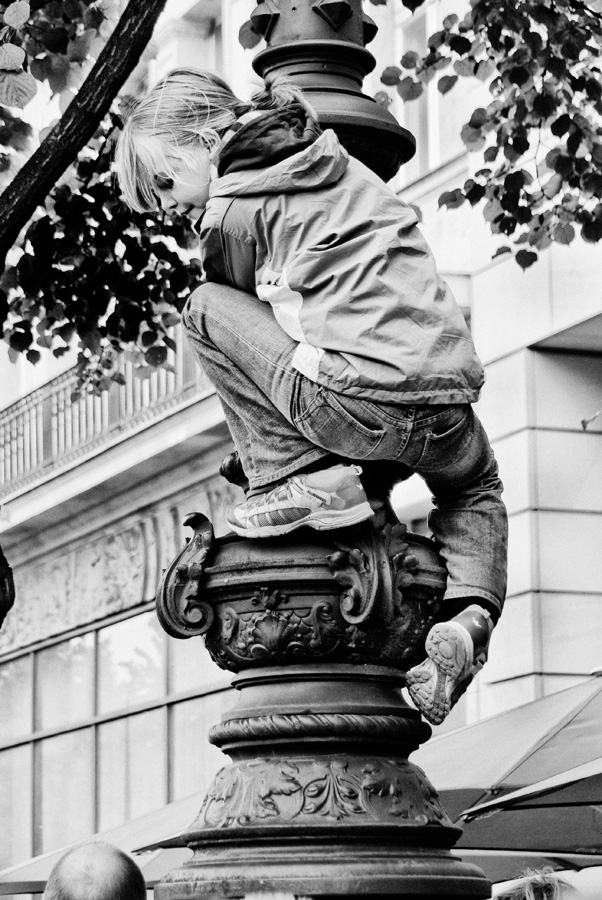 Girl on Lamp Post