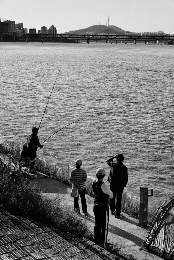 Seoul – Men fishing at the Han River